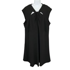 DKNY Black Sleeveless Sheath Dress Plus Size 22W‎ Cut Out Neckline Career